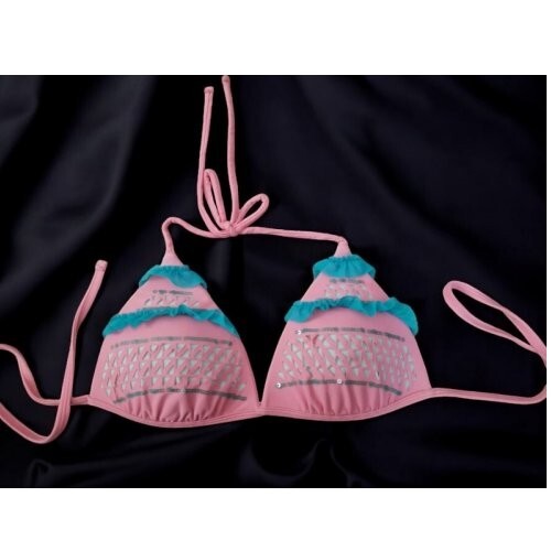 * Top bikini ARIZONA rosa e blu con paillettes e ritagli imbottiti PICCOLO - Foto 1 di 5