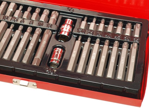 JUEGO DE 40 LLAVES HEXAGONALES TORX SPLINE CR-V EN ESTUCHE METÁLICO 30MM 75MM - Imagen 5 de 8