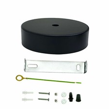 120mm SINGLE OUTLET METAL CEILING ROSE VINTAGE INDUSTRIAL FOR FABRIC CABLE