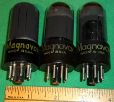 (3) MAGNAVOX 6V6GT Audio Pentodes by Sylvania Hickok Tested OK! (2) w/chrome top