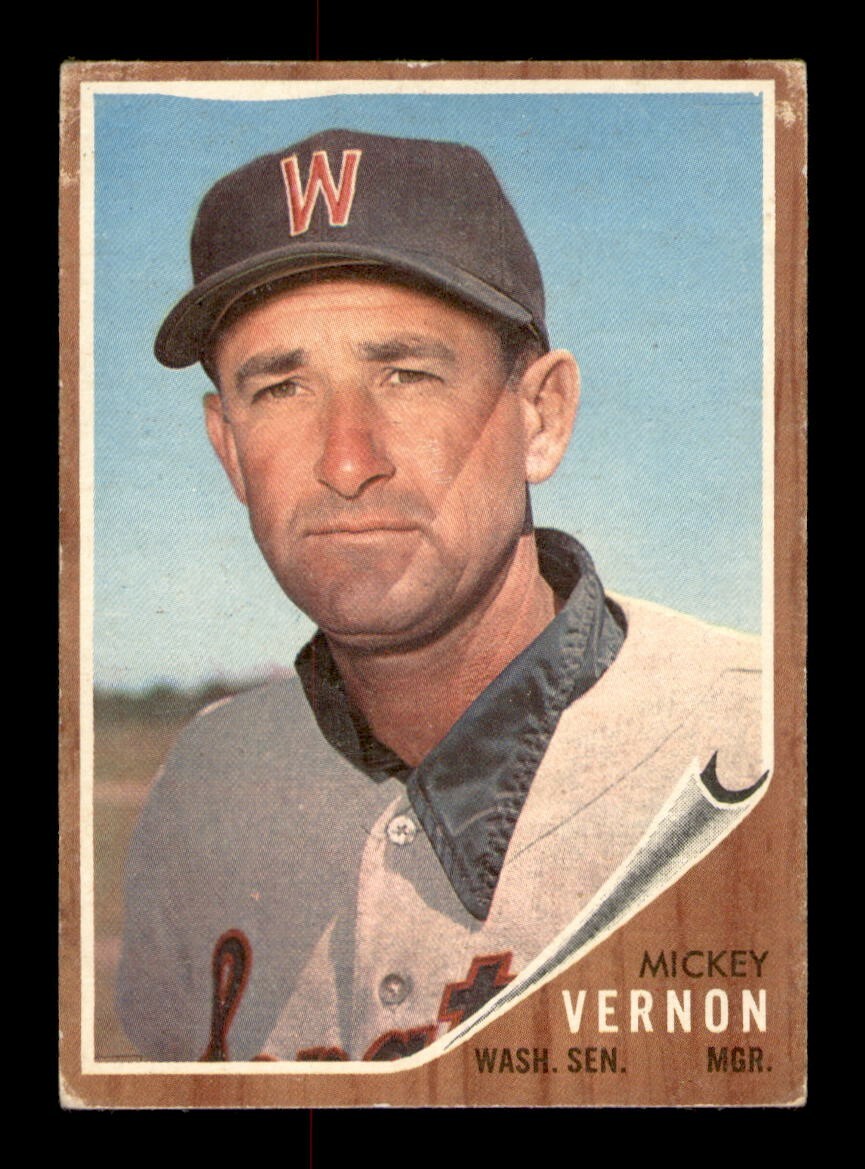 1962 Topps #152 Mickey Vernon Manager VG Vintage Baseball Card OBGcards