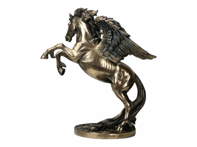 Geflügeltes Pferd Pegasus Gott griechische Mythologie Statue Skulptur Kaltguss Bronze 25 cm