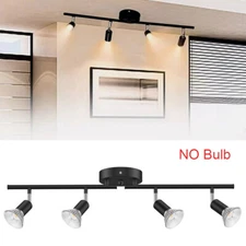 LED Track Lighting Kit 4-Light Flush Mount Adjustable Ceiling Spot Light GU10