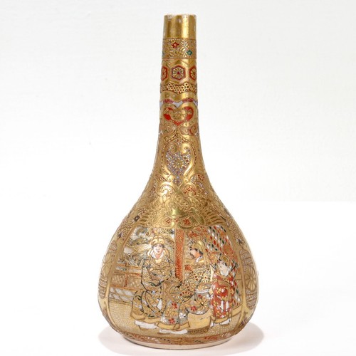 Antico vaso giapponese in ceramica Satsuma Bud - Foto 7 di 12