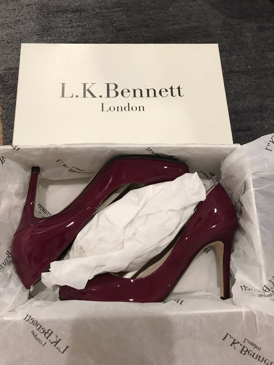 NEW LK Bennett Shilo 36.5 Cerise Patent Leather Pumps Heels
