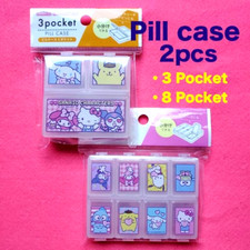 Sanrio Characters 8Pocket 3Pocket Pill Case 2PC Accessory Japan Brand new