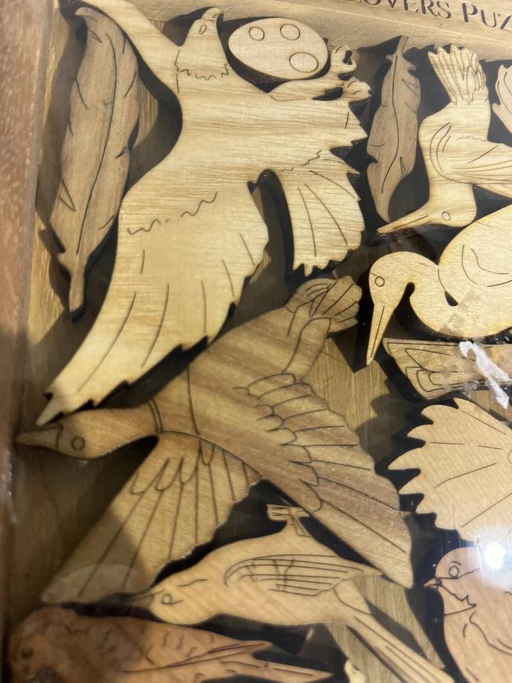 鸟类爱好者拼图 – 你能把鸟放进鸟舍吗? 木质脑筐 — 第 3/4 张图片