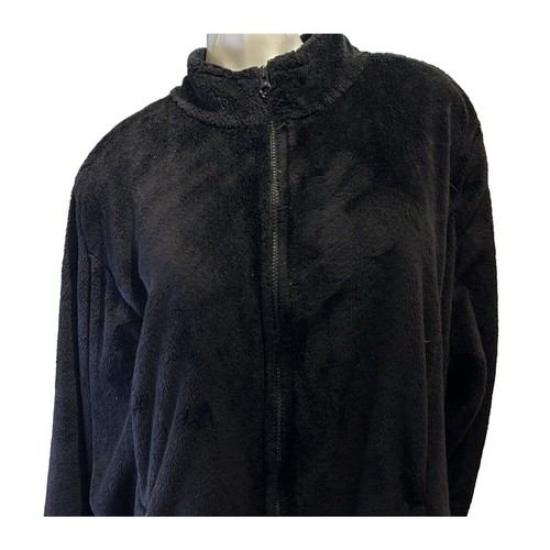 Women’s Made For Life Black Full Zipper Thick Velour Lightweight Short Jacket 3X - Picture 2 of 9