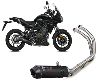 Pot D'echappament Complet Mivv OVAL Carbon pour Yamaha Tracer 7 2021 > 2023 - Photo 1/4