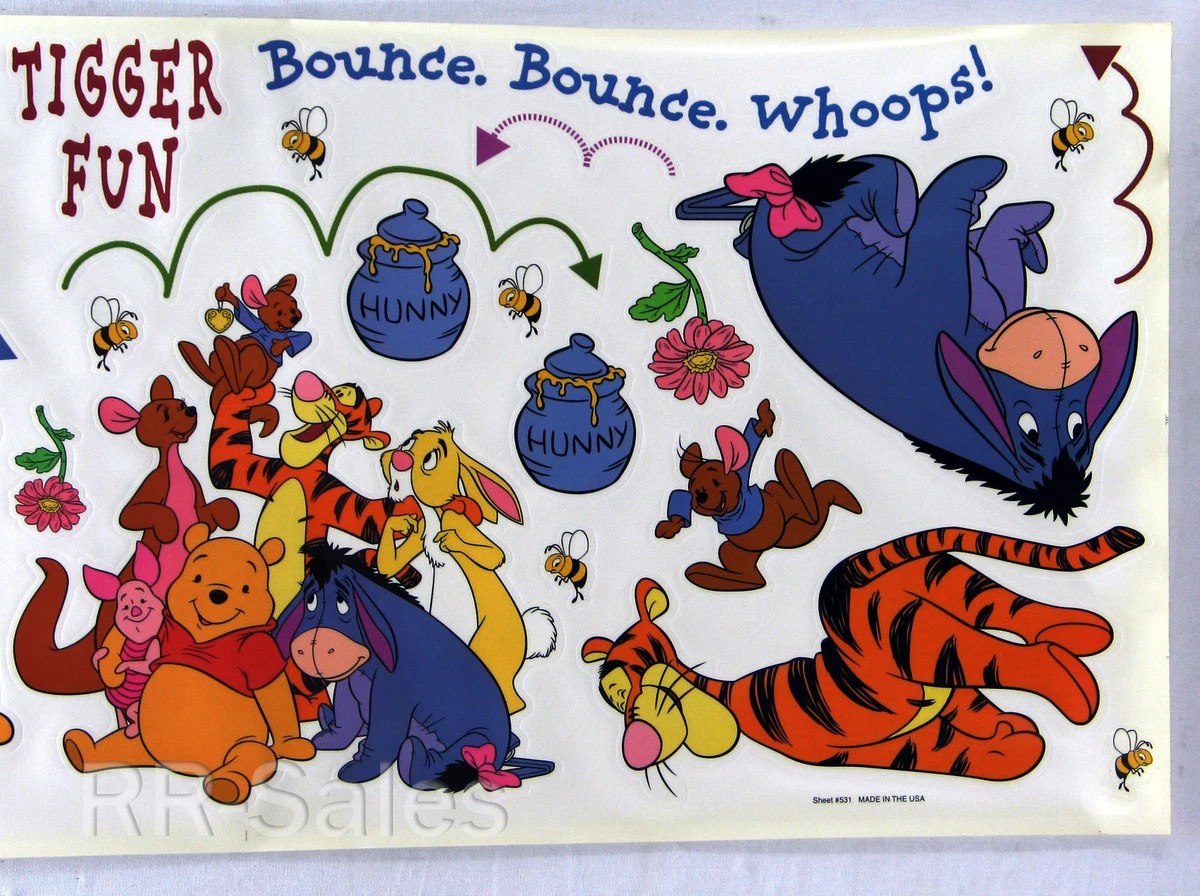 Enorme Winnie The Pooh Tigger Disney 29 pegatinas de pared calcomanías decoración de lechón de ojos