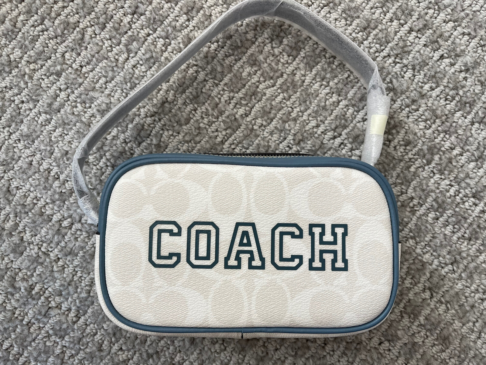 COACH+Jamie+Wristlet+In+Signature+Canvas+w+Varsity+Motif+CB851+SV