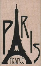 Paris France Eiffel Tower 2 x 3" Rubber Stamp, Paris Stamp