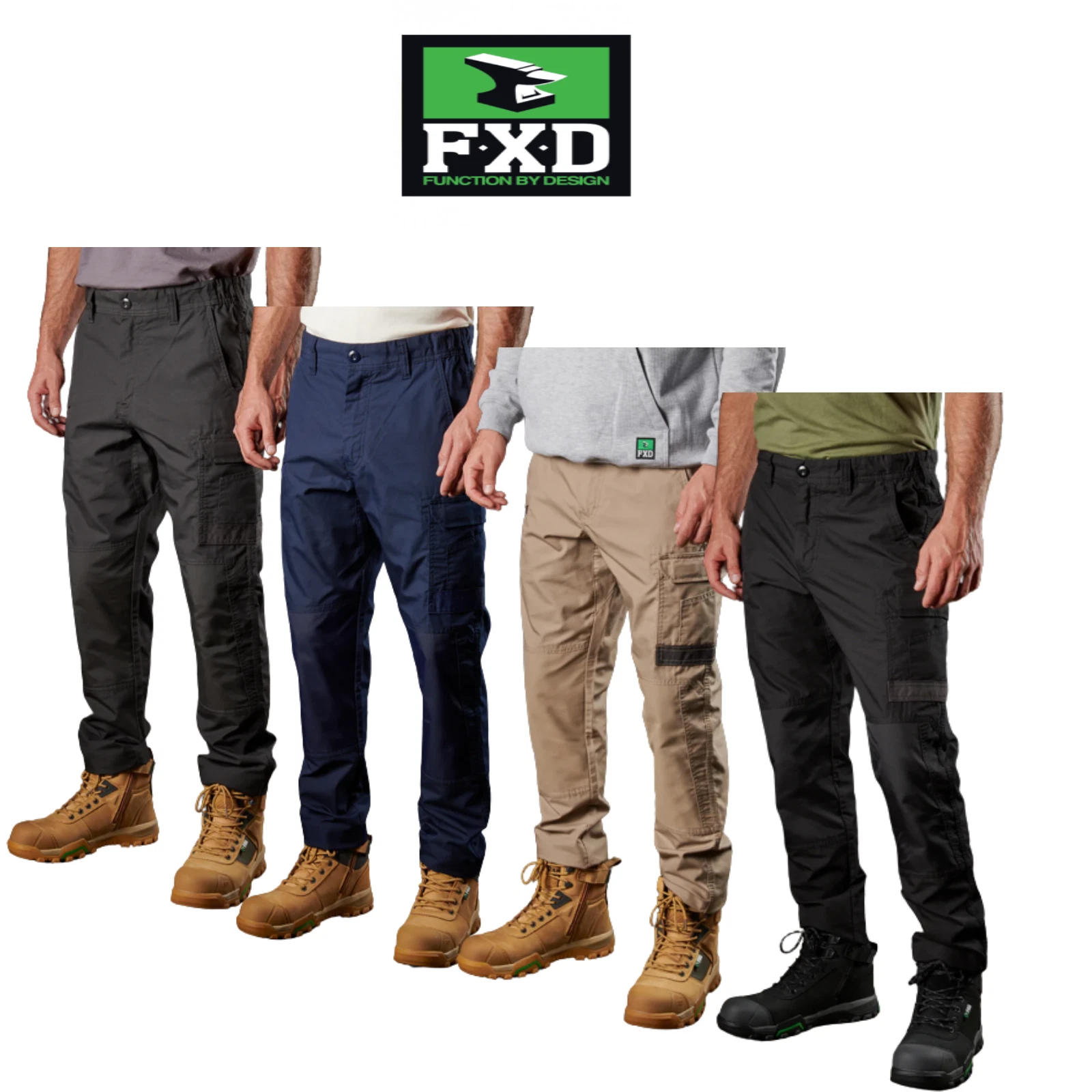 FXD Mens WP-5 Stretch Work Pant Durable Black Comfortable Pants WP- 5
