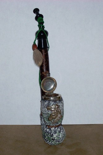 VINTAGE AUSTRIAN LIPIZZANER OR HAFLINGER HORSE METAL WOOD MOUNTAIN PIPE UNSMOKED - Picture 2 of 3