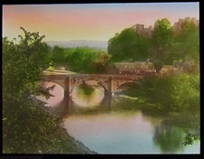 ATMOSPHERIC Magic Lantern Slide LUDLOW CASTLE & BRIDGE C1925 PHOTO