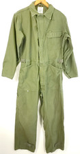 Vintage Military Coveralls Men's Med OD Green 90s Distressed