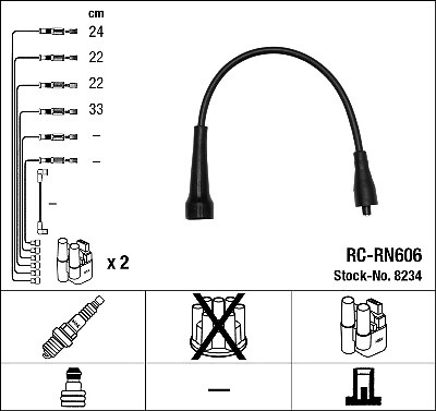 8234 NGK Ignition Cable Kit for RENAULT