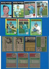 1971-75 Topps Milwaukee Brewers 7 card lot, Darrell Porter, Charlie Moore 