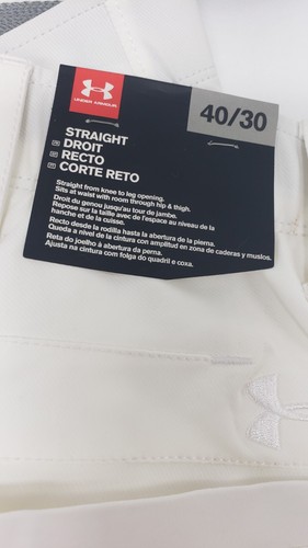 Under Armour Men UA Golf Loose Pants Straight White NWT SZ 40 / 30 - Picture 2 of 3