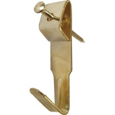 PICTURE HOOKS BRASS WITH NAILS DECORATIVE SINGLE DOUBLE GOLD NAIL