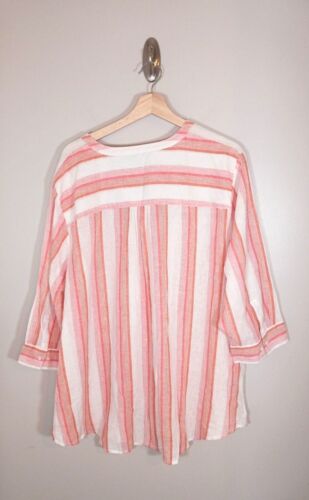 Lane Bryant Tunic Linen Blend Lagenlook Embroidered Blouse Size 22/24 NWT - Picture 2 of 6