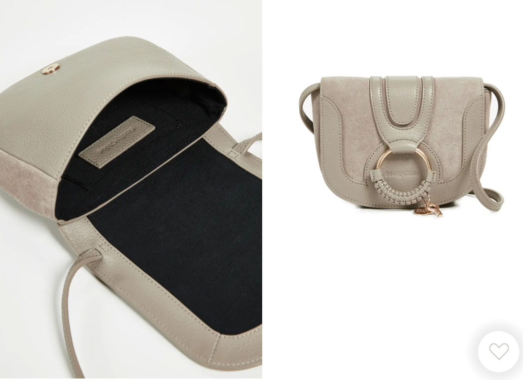 SEE BY CHLOE Hana Mini Leather & Suede Saddle Bag in Motty Grey