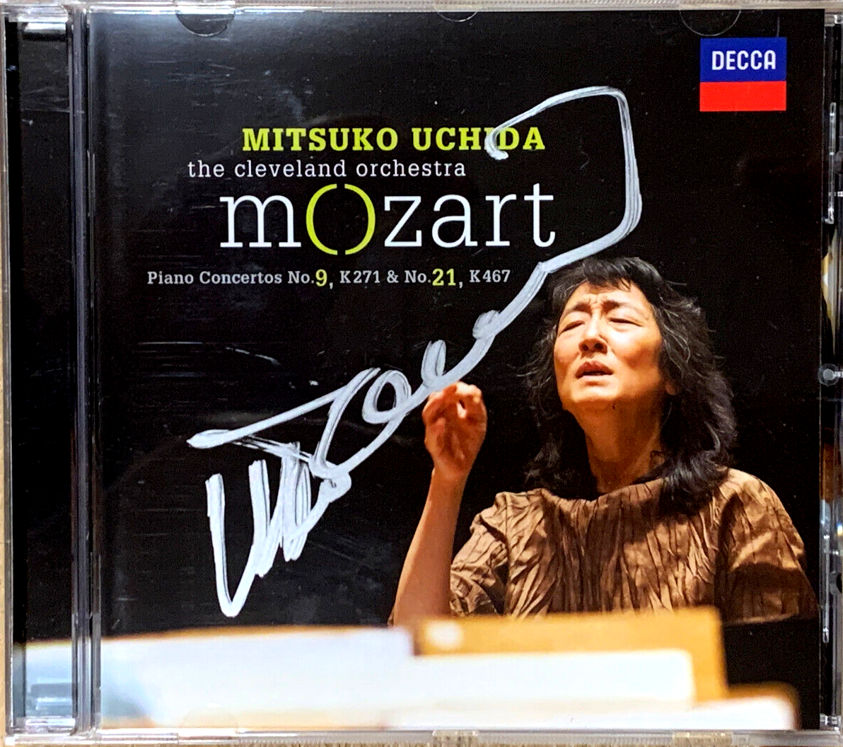 Signed by MITSUKO UCHIDA Mozart Piano Concertos 9 & 21 Decca CD
