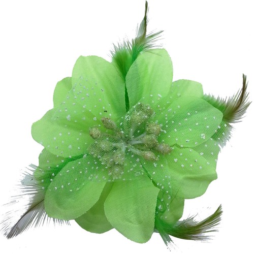 Clips para el cabello grandes con flores de pluma brillante boda novia dama de honor compañía de baile - Imagen 8 de 12