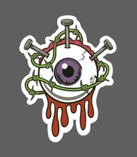 Bleeding Eye Sticker Nails Barbs Waterproof Horror Scary Gift NEW