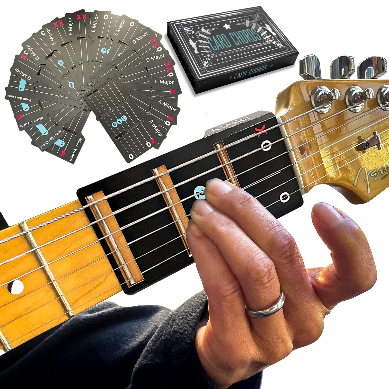 Master Guitar Instantly Deluxe Fretboard Chord Chart for Electric & Acoustic
