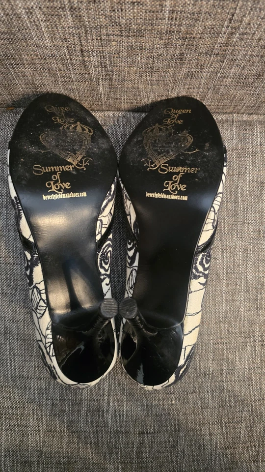 Sapatos femininos Beverly Feldman 8,5 de renda salto peep toe rede caprichodo - Imagem 4 de 4