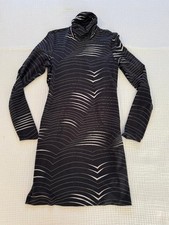 TITLE NINE Black Gray DRESS Buttery Soft Long Sleeve M