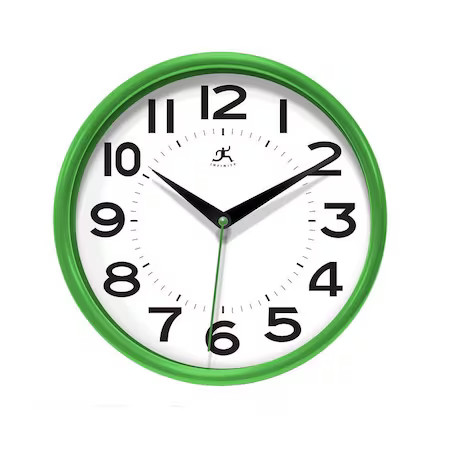 INFINITY INSTRUMENTS 14220GR-3364 Metro - 9in Green Office Wall Clock, Battery