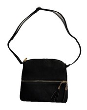Black Faux Leather Mini Crossbody Lined Purse Bag