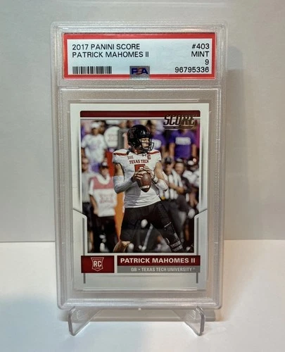 2017 Panini Score Patrick Mahomes II Rookie Card #403 PSA 9 Mint