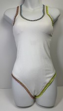 PQ Swim Solange Ferrarini White Rib Crochet T...