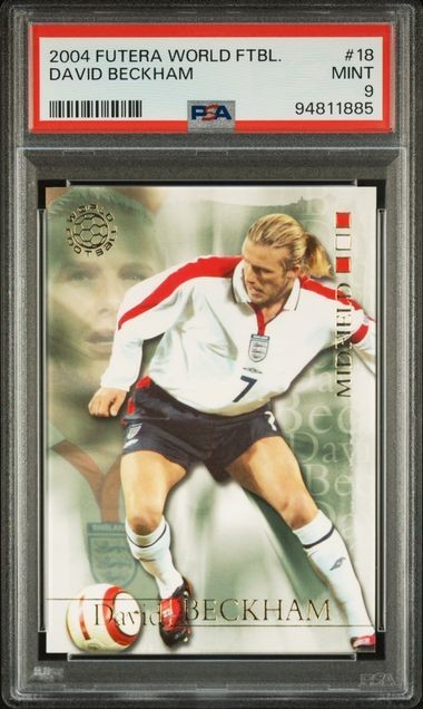 2004 Futera World Football 18 David Beckham PSA 9 England Soccer Card World Cup