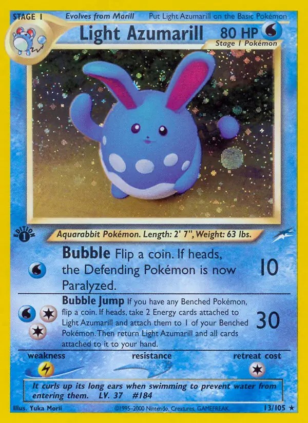 Light Azumarill - 13/105 - Pokemon Neo Destiny 1st Edition Holo Rare WOTC NM