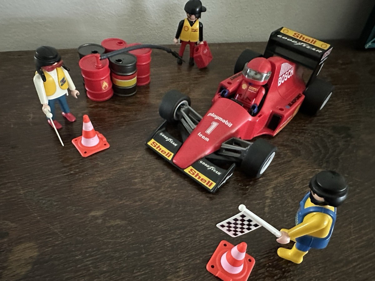 Vintage Playmobil 7326 Formula Bosch Shell Goodyear Race Car w