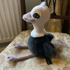 H&M Home Ostritch Plush Soft Toy Stuffed Animal Pink Grey 16”