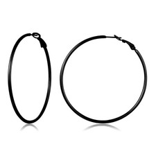 Big Black Hoop Earrings, 70mm Stainless Steel Hypoallergenic, Perfect for Women,