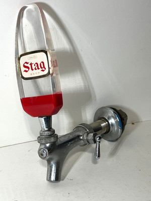 Stag Beer Tap Knob Handle Set w/ Hardware  -  HTF  -  Nice Condition