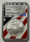 2010 American Eagle S$1  Certified NGC MS 69 Rare Flag Holder