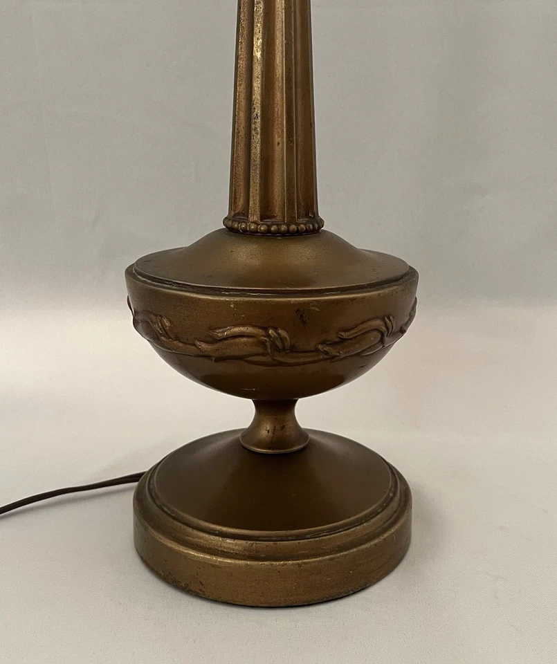 Vintage Rembrandt-Style Brass Torchiere Table Lamp - Image 3 of 4