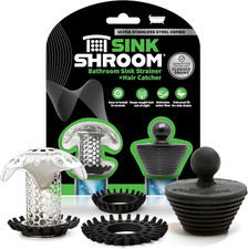 Ultra Revolutionary Bathroom Sink Drain Protector, Stainless Steel with Stopper