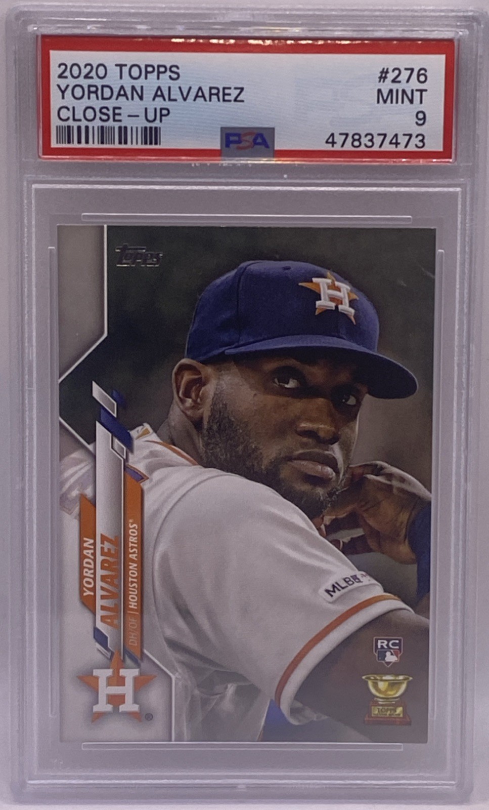 2020 Topps SSP RC Close Up Image Variation Yordan Alvarez #276 Rookie PSA 9 SP