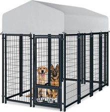 8x4x6FT Outdoor Dog Kennel Heavy Duty Welded Wire Steel Dog Kennel for Large
