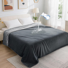 Waterproof Blanket for Bed: Reversible Soft Flannel Twin Bed Blanket 60" X 80",