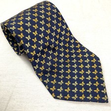 Smithsonian Navy Blue & Gold Silk Butterfly N...