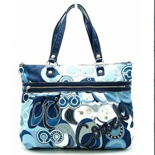 NEW w TAGS COACH POPPY GLAM POP DENIM APPLIQUÉ TOTE VINTAGE BAG PURSE $278